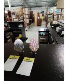 COFFRET OEUF PORCELAINE ET MÉTAL