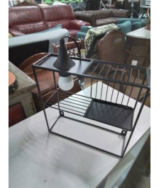 ÉTAGÈRE MURALE  LAMPE MÉTAL NOIR