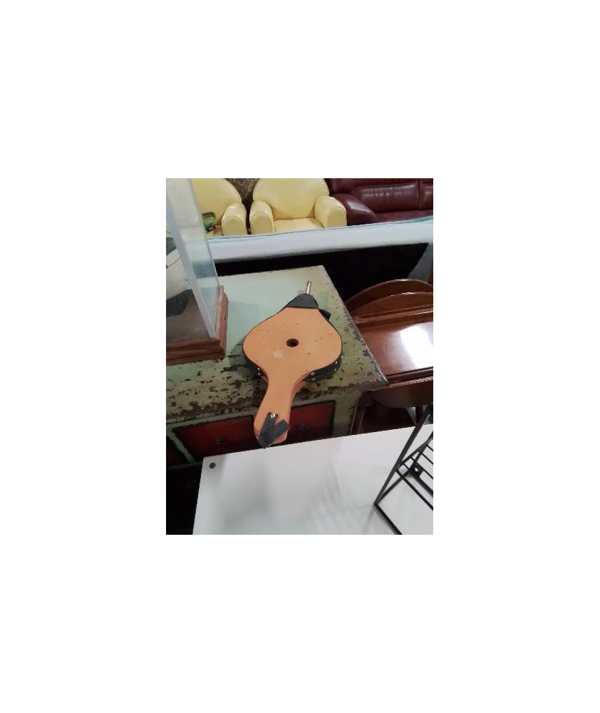 SOUFFLET DE CHEMINÉE BOIS ORANGÉ ET CUIR NOIR