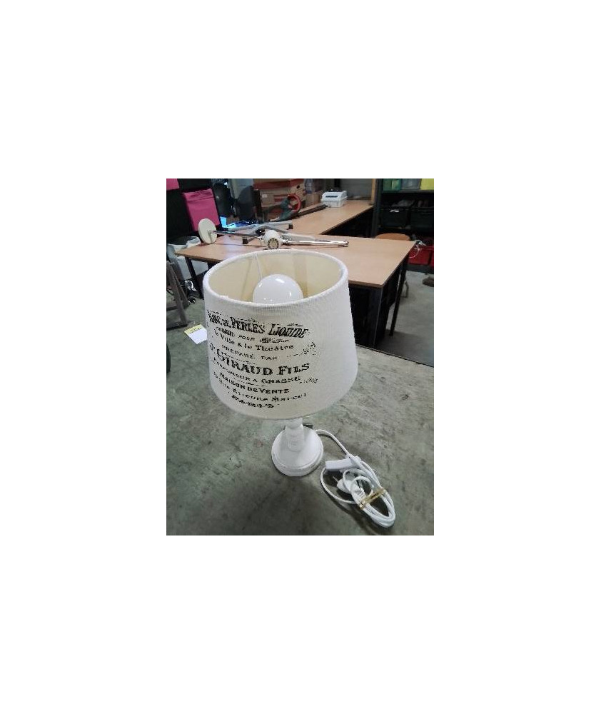 LAMPE BOIS ECRU TOURNÉ AJ ECRU ECRU