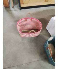 PANIER VANNERIE ROSE