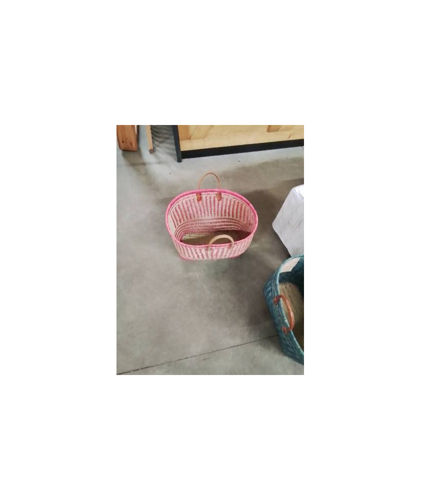 PANIER VANNERIE ROSE