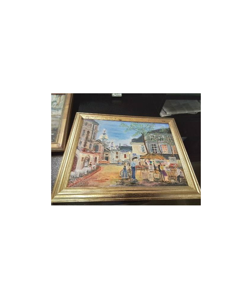 HUILE SUR TOILE MONTMATRE BRIGITTE DORE 30X40