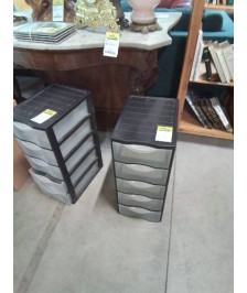 CLASSEUR A COURRIER RÉSINE NOIR 5 TIROIRS TRANSPARENT 