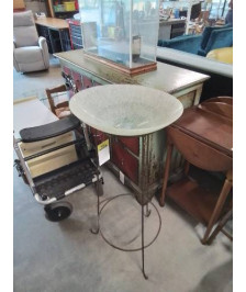 VASQUE VERRE SUR PIED MÉTAL CHOCOLAT 