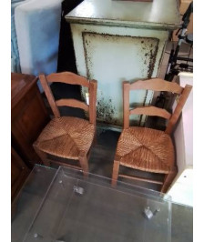 CHAISE ENFANT BOIS CLAIR PAILLÉ DOSSIER CHANTOURNÉ 