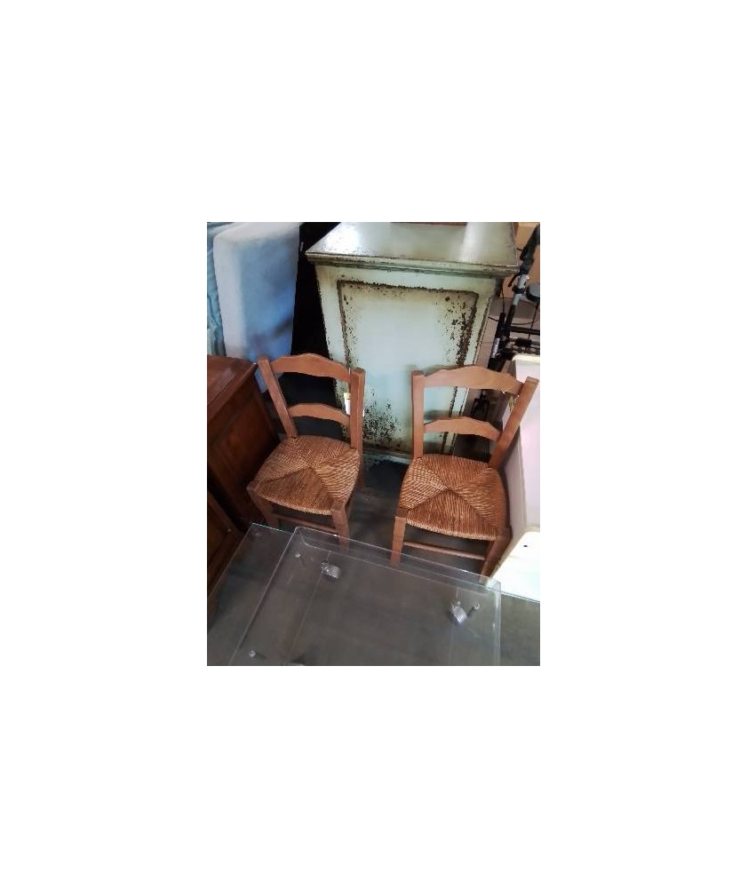 CHAISE ENFANT BOIS CLAIR PAILLÉ DOSSIER CHANTOURNÉ 