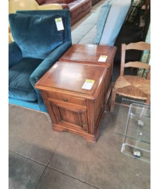 CHEVET STYLE LOUIS PHILIPPE BOIS MOULURÉ 1 TIROIR 1 PORTE