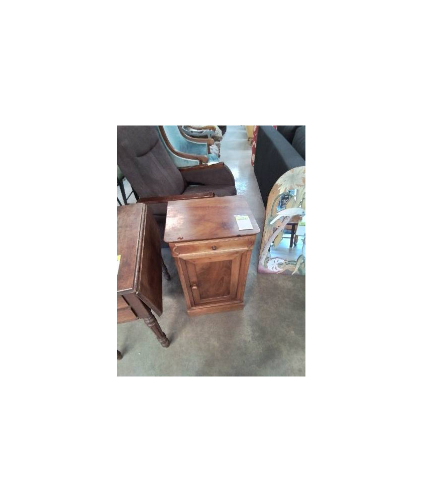 CHEVET BOIS MOULURÉ 1 TIROIR 1 PORTE LOUIS PHILIPPE 