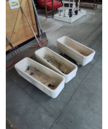 JARDINIÈRE RECTANGULAIRE RÉSINE ECRU