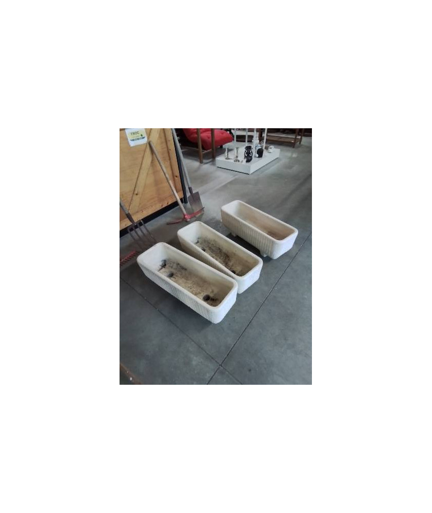 JARDINIÈRE RECTANGULAIRE RÉSINE ECRU