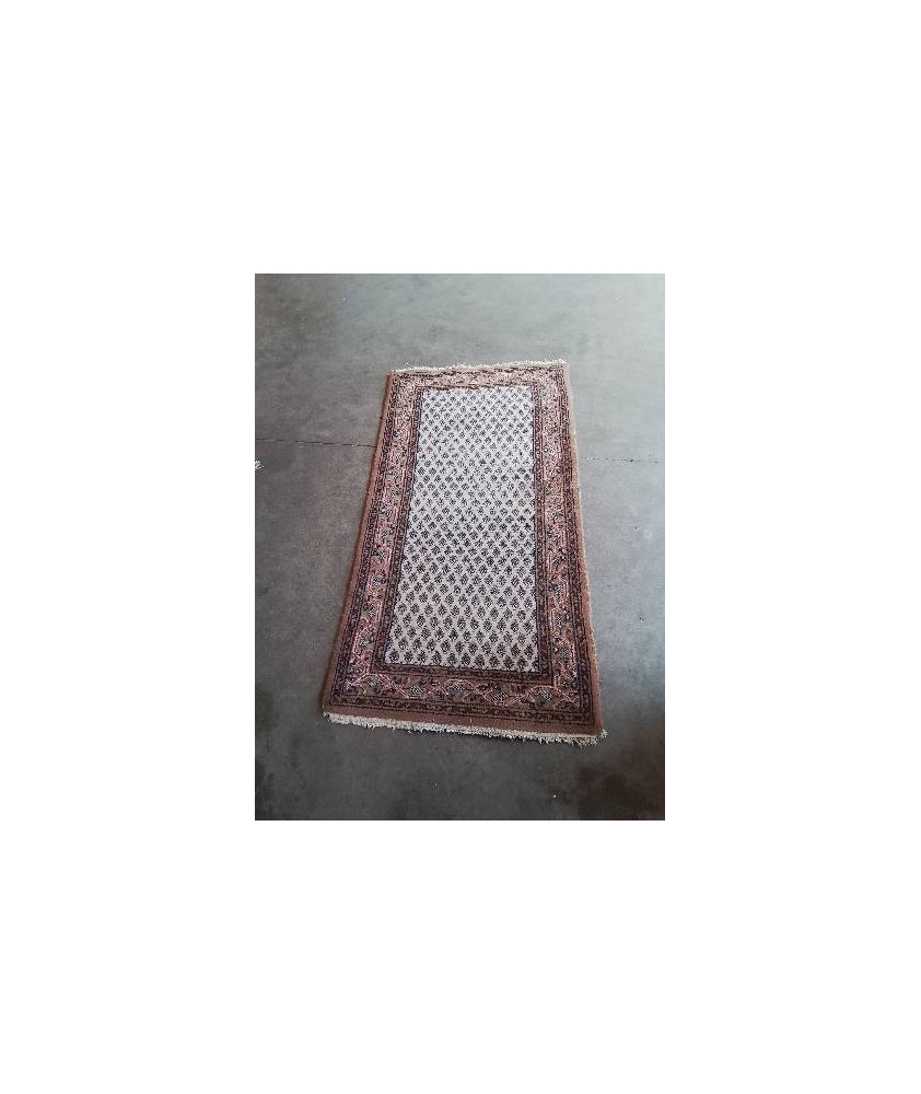 TAPIS LAINE CHOCOLAT ECRU 164X89CM