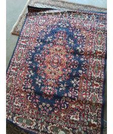 TAPIS LAINE BLEU ROUGE ECRU VERT 165X120CM