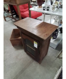 VITRINE A POSER BOIS MOULURÉ 1 PORTE FIN XIXE