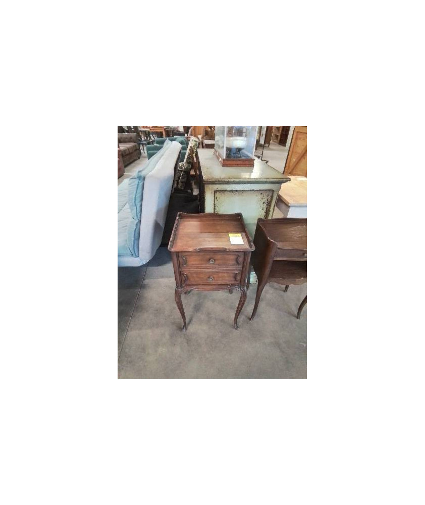 CHEVET CHANTOURNÉ BOIS MOULURÉ PIEDS GALBÉS 1 PORTE 