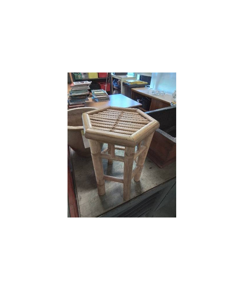 SELLETTE ROTIN ET BAMBOU REFENDU ANNÉES 50