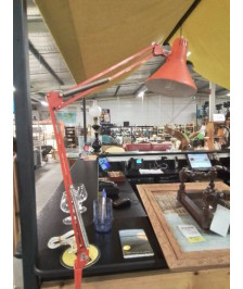 LAMPE D ARCHITECTE MÉTAL ORANGE TWIST ANNÉES 70