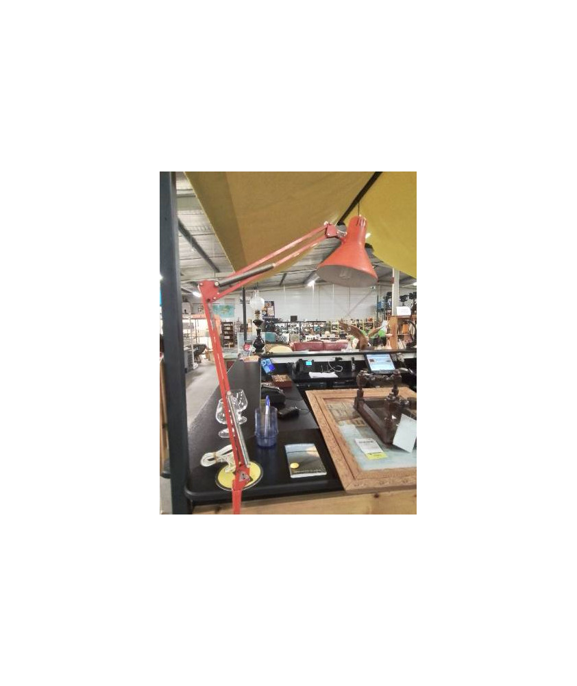 LAMPE D ARCHITECTE MÉTAL ORANGE TWIST ANNÉES 70