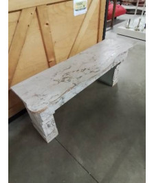 BANC BOIS CHANTOURNÉ PEINT ECRU 