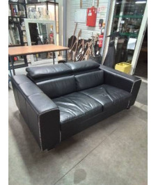 CANAPÉ 2 PLACES CUIR NOIR CUIRCENTER