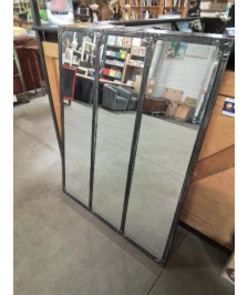 MIROIR RECTANGULAIRE MÉTALLIQUE NOIR STYLE INDUSTRIEL 