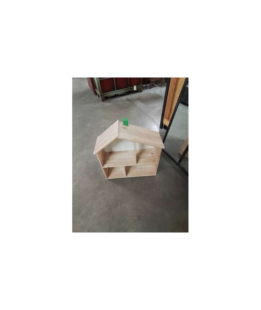 ÉTAGÈRE MAISONNETTE BOIS CLAIR 4 NICHES 