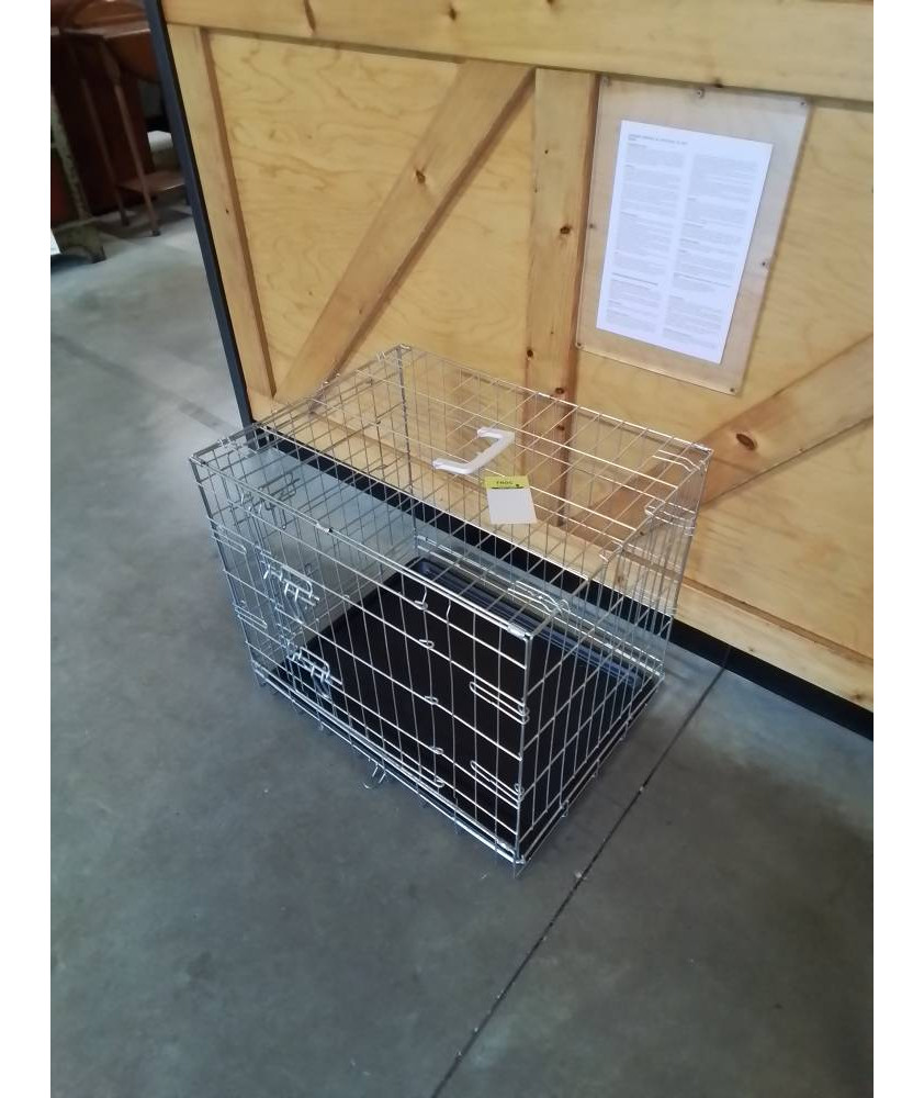 CAISSE DE TRANSPORT ANIMAUX MÉTAL CHROMÉ ET RÉSINE NOIR 