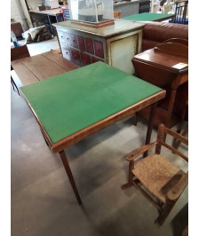 TABLE A JEU PLIANTE BOIS ET TISSU VERT