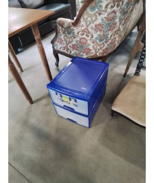 CLASSEUR A COURRIER RÉSINE BLEU ET TRANSPARENT 2 TIROIRS 