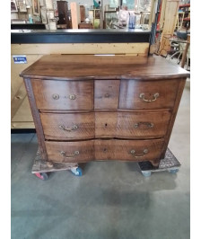 COMMODE ARBALÈTE BOIS 5 TIROIRS ÉPOQUE XVIIIE