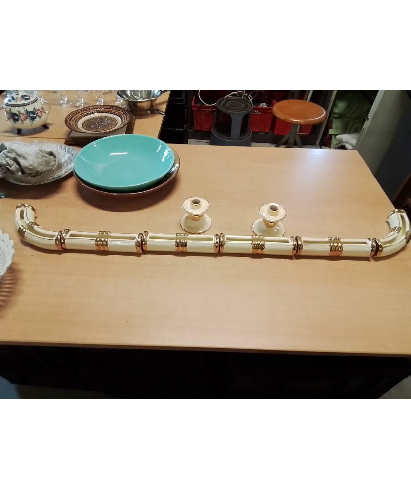 CENTRE DE TABLE 8 PIECES  CERAMIQUE ANNÉES 50