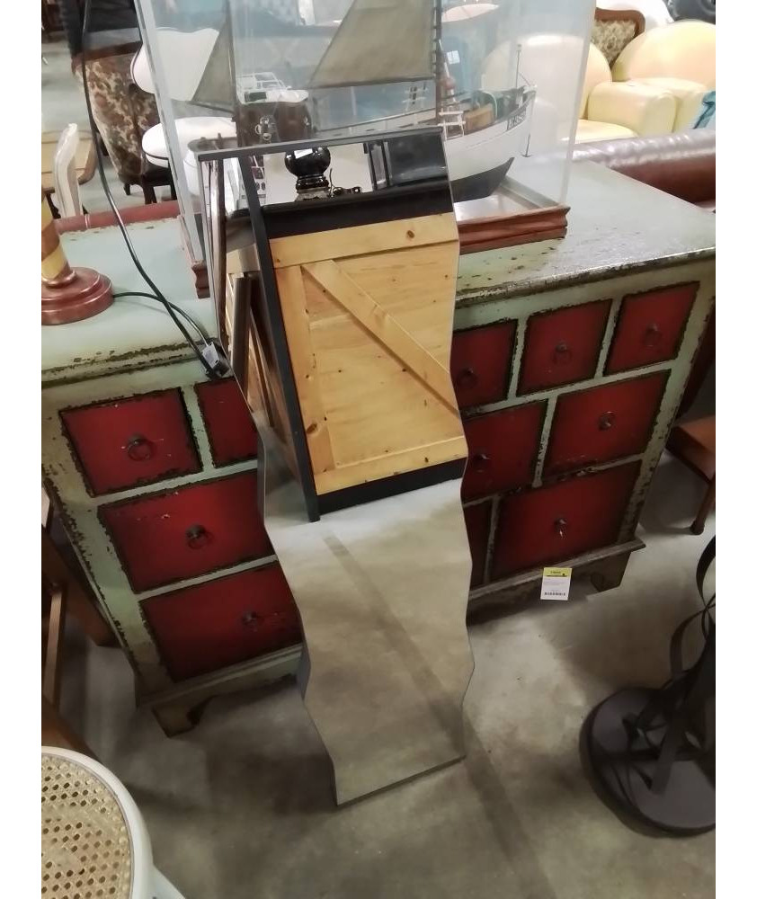 MIROIR RECTANGULAIRE CONTOUR MÉTAL GRIS