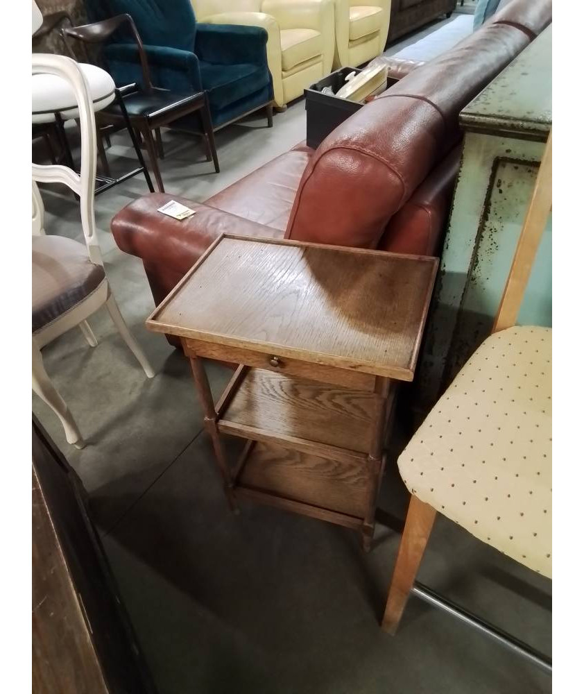 CONSOLE RECTANGULAIRE A COLONNES 2 NIVEAUX 1 TIROIR