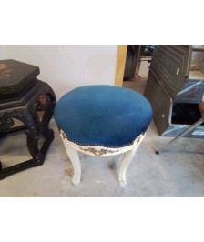 TABOURET POUF BLEU STYLE LOUIS XV 