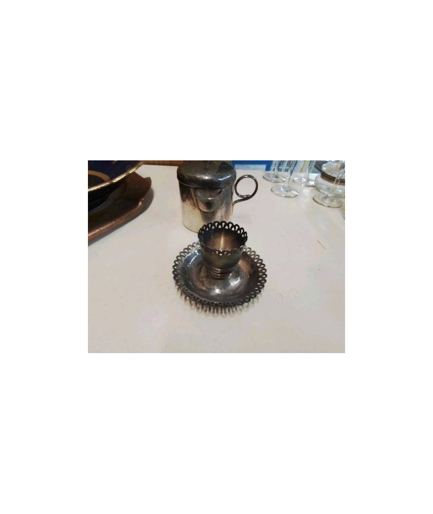 COQUETIER METAL ARGENTÉ 