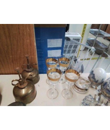 LOT DE 4 VERRE DORÉ 