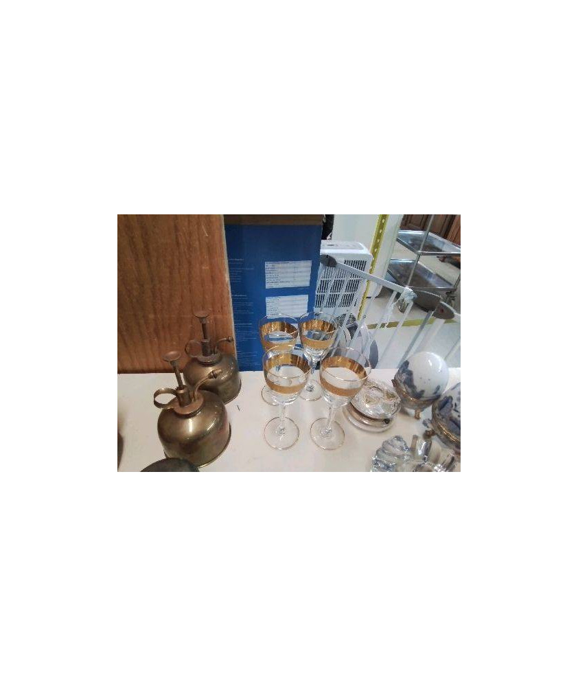 LOT DE 4 VERRE DORÉ 