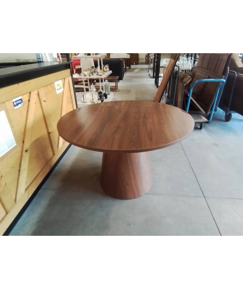 TABLE RONDE BOIS NOELIE SUR FUT CENTRAL EN L\'ÉTAT 120X75