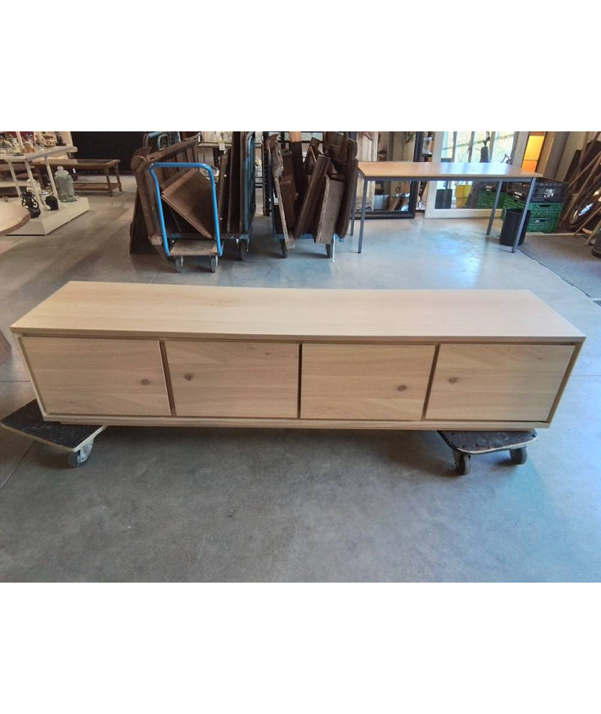 MEUBLE TV CHENE CLAIR  ALBIN 4 PORTES