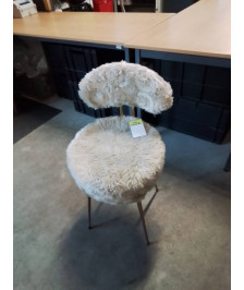 CHAISE MOUMOUTE PIETEMENT METAL DORÉ ANNÉES 70