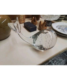 OBJET DECO BALEINE EN VERRE 