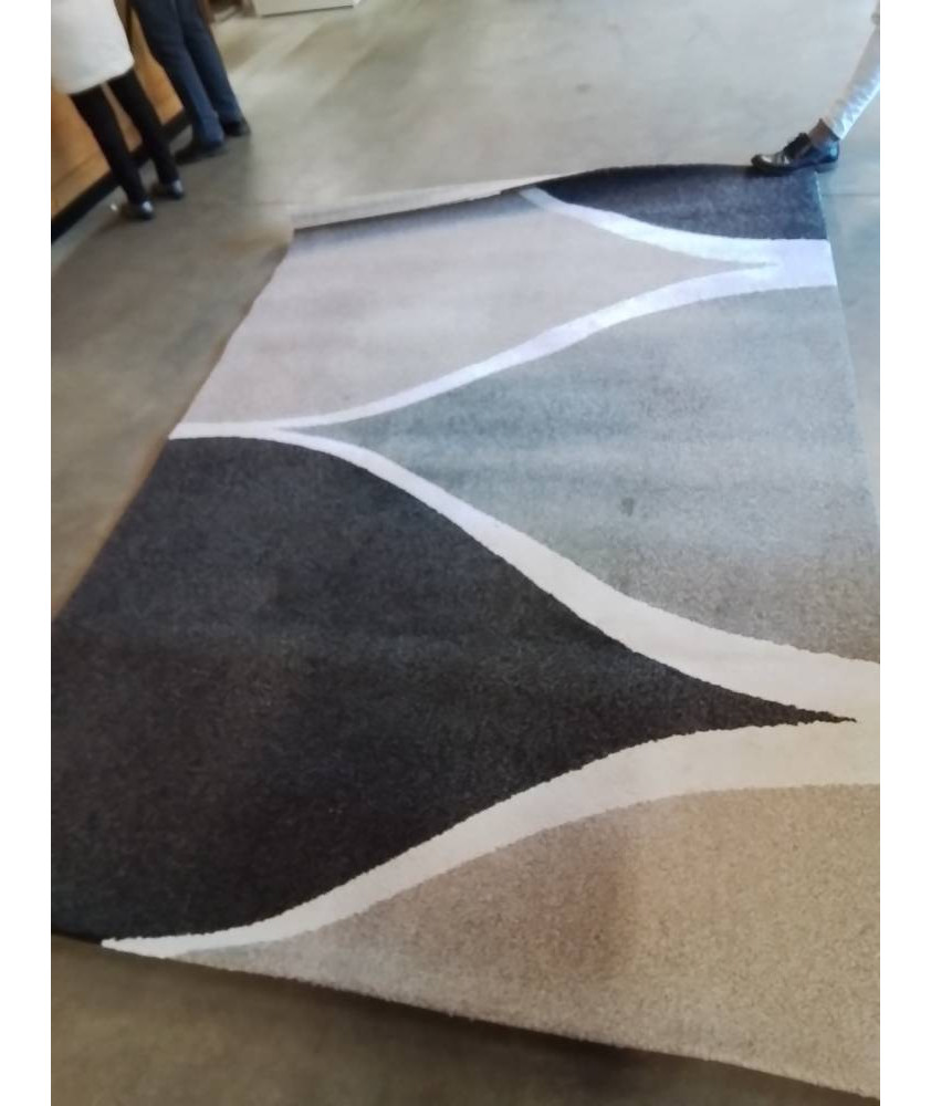 TAPIS SAINT MACLOU VELOURS GRIS BLANC 290X200