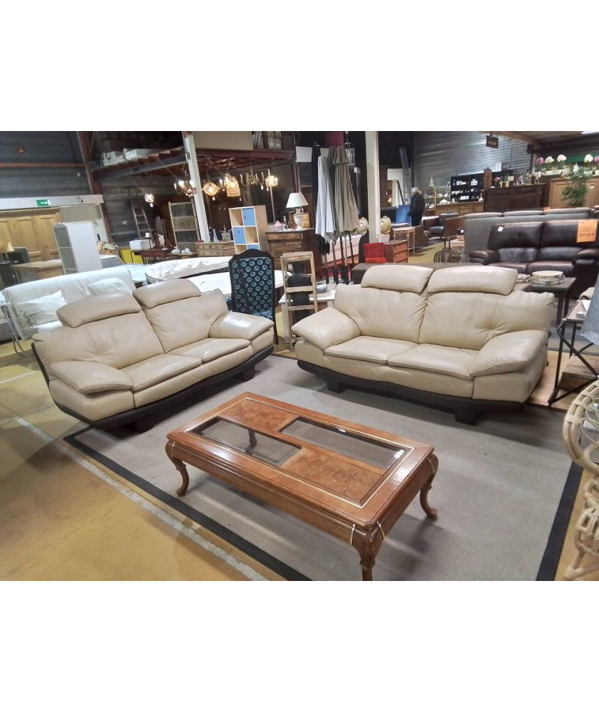 SALON 3/2 CUIR EN L’ETAT 