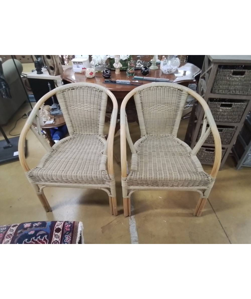 PAIRE DE FAUTEUIL OSIER 