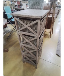 ETAGERE AVEC PANIER OSIER H95