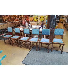 LOT DE 6 CHAISES CAPITONNÉ 