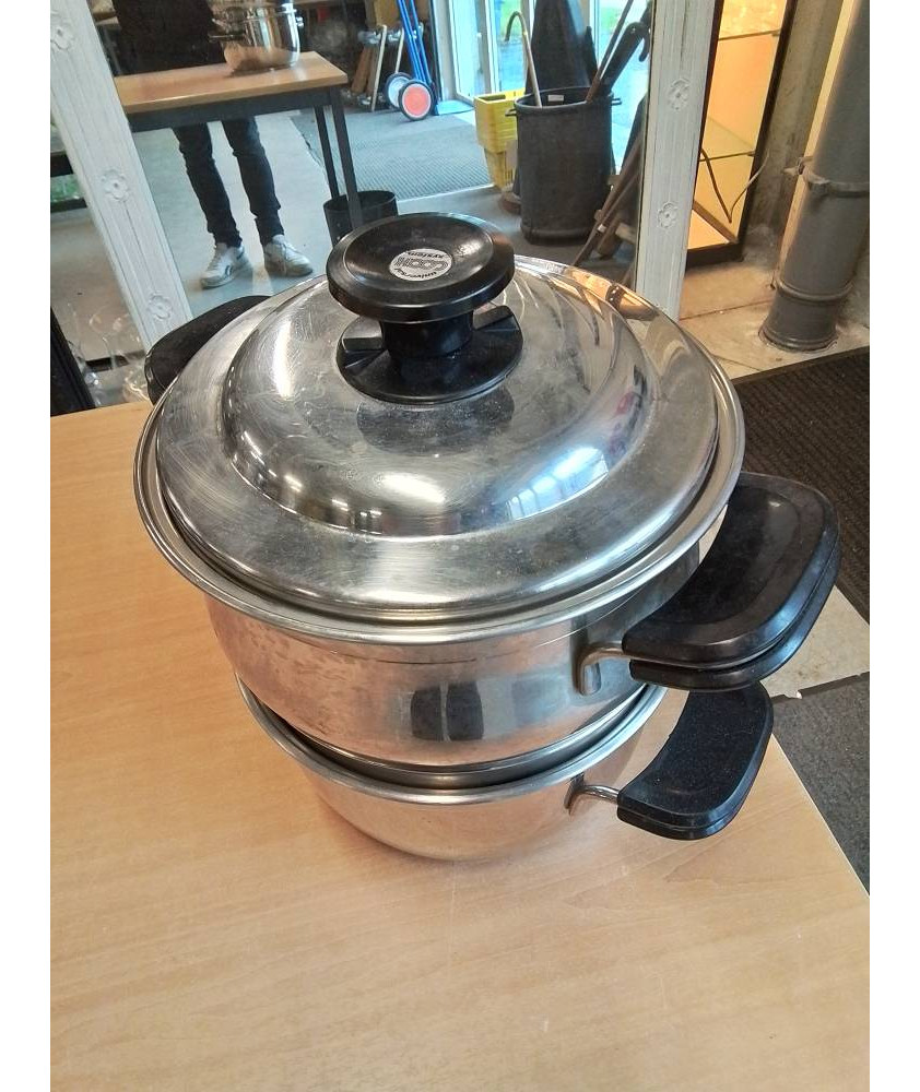 COUSCOUSSIER ACIER INOX UNIVERSAL COOK SYSTEM FRABOSK TOUS FEUX SAUF INDUCTION 