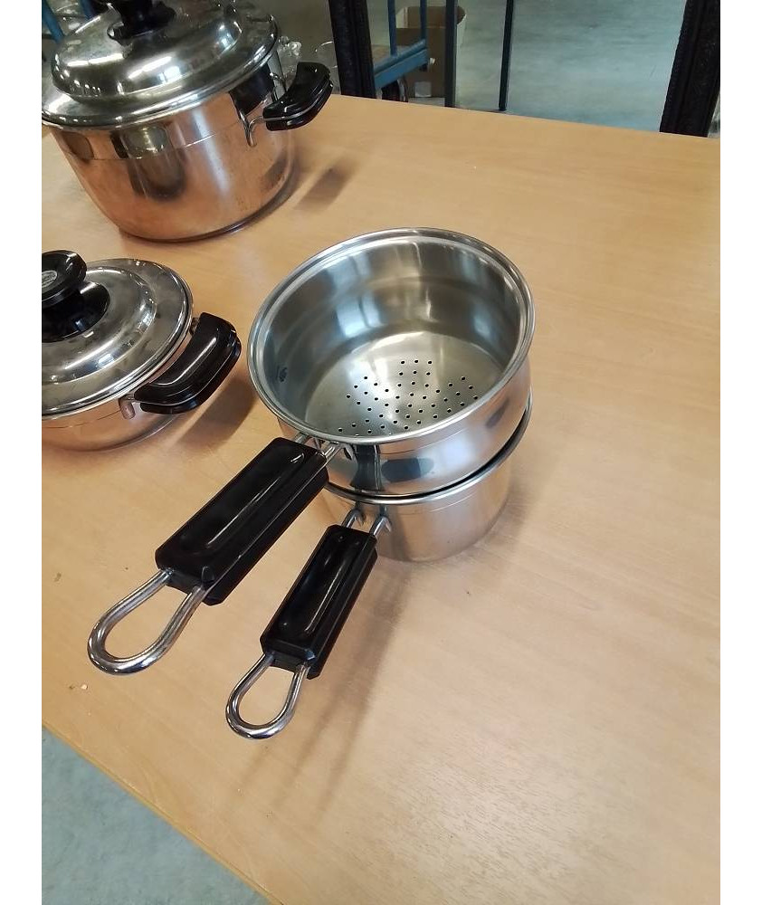 CASSEROLE THERMO DIFFUSEUR ACIER INOX UNIVERSAL COOK SYSTEM FRABOSK TOUS FEUX SAUF INDUCTION 