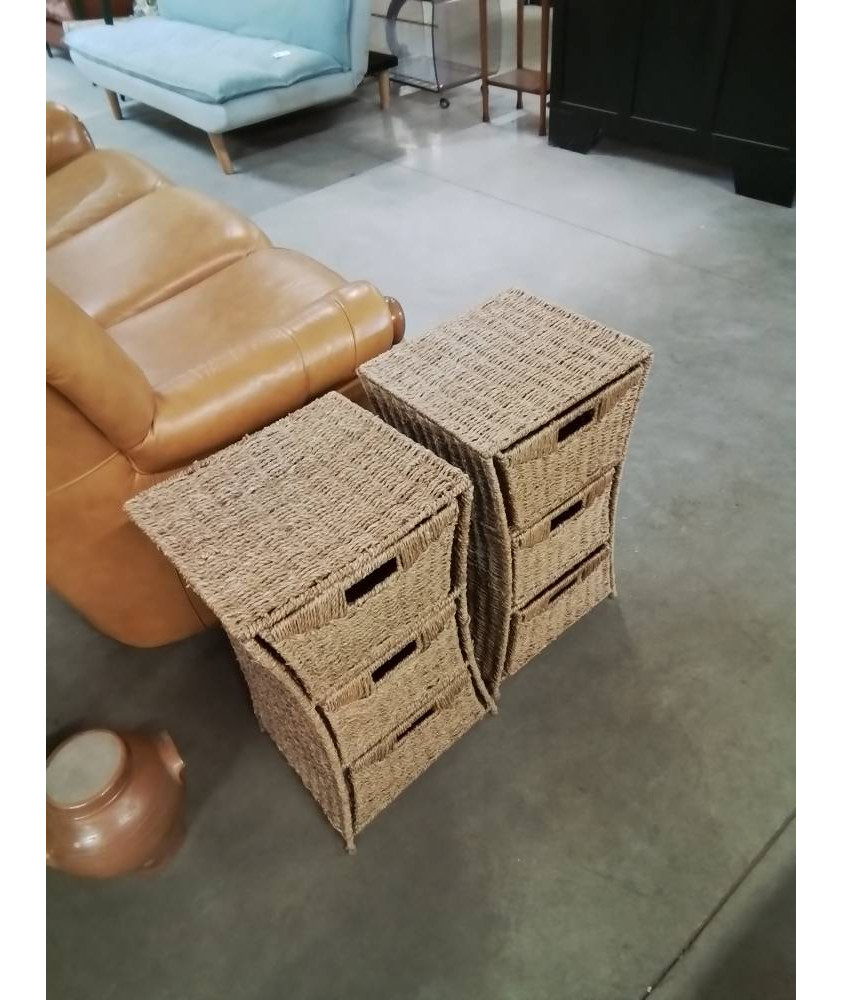 CHIFFONNIER VANNERIE 3 TIROIRS 