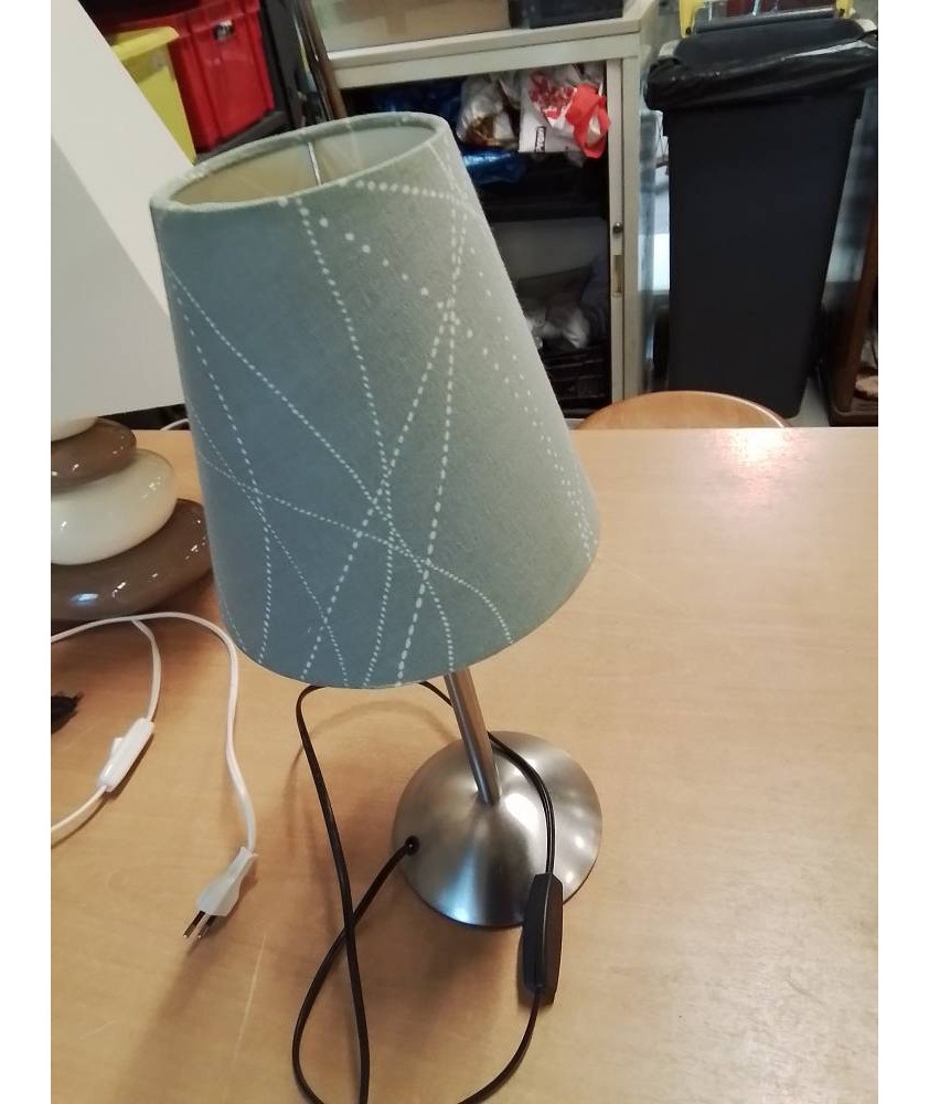 LAMPE PIÈTEMENT MÉTAL BROSSÉ AJ BLEU 